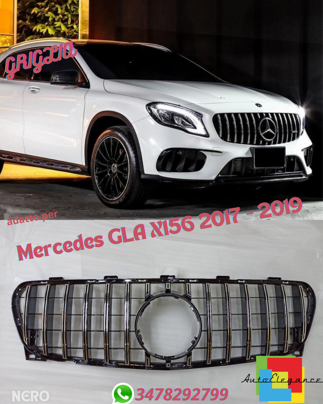 ⭐GRIGLIA PANAMERICANA ADATTO PER MERCEDES GLA X156 2017-2019 ⭐