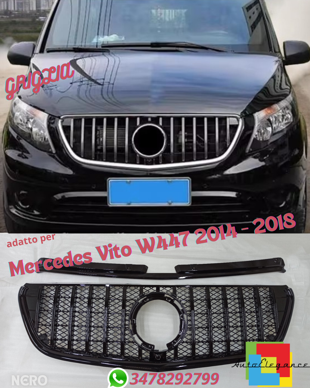 ⭐GRIGLIA PANAMERICANA ADATTO PER MERCEDES Vito W447 2014 - 2018⭐