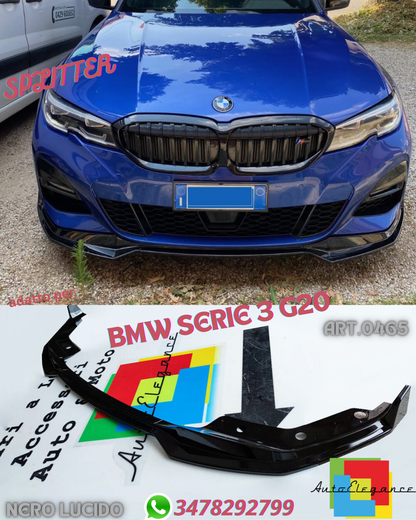 💎BMW 3 SERIES G20 M SPORT FRONT BUMPER SPLITTER SPOILER GLOSS BLACK ABS💎