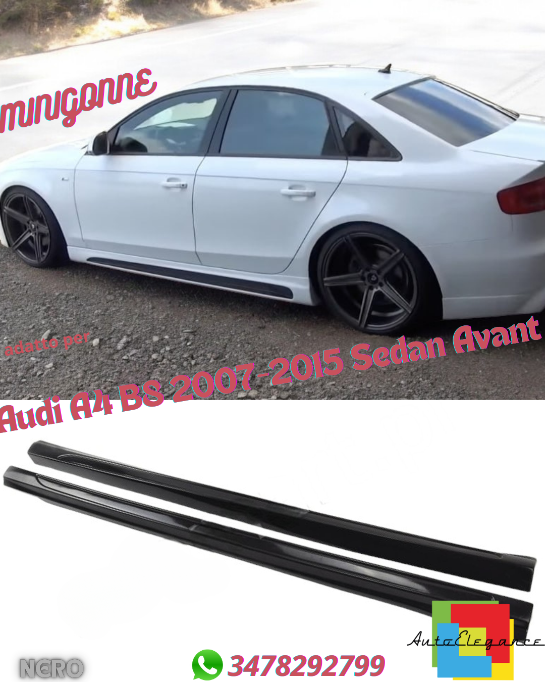💎MINIGONNE ADATTI PER Audi A4 B8 2007-2015 Sedan Avant💎