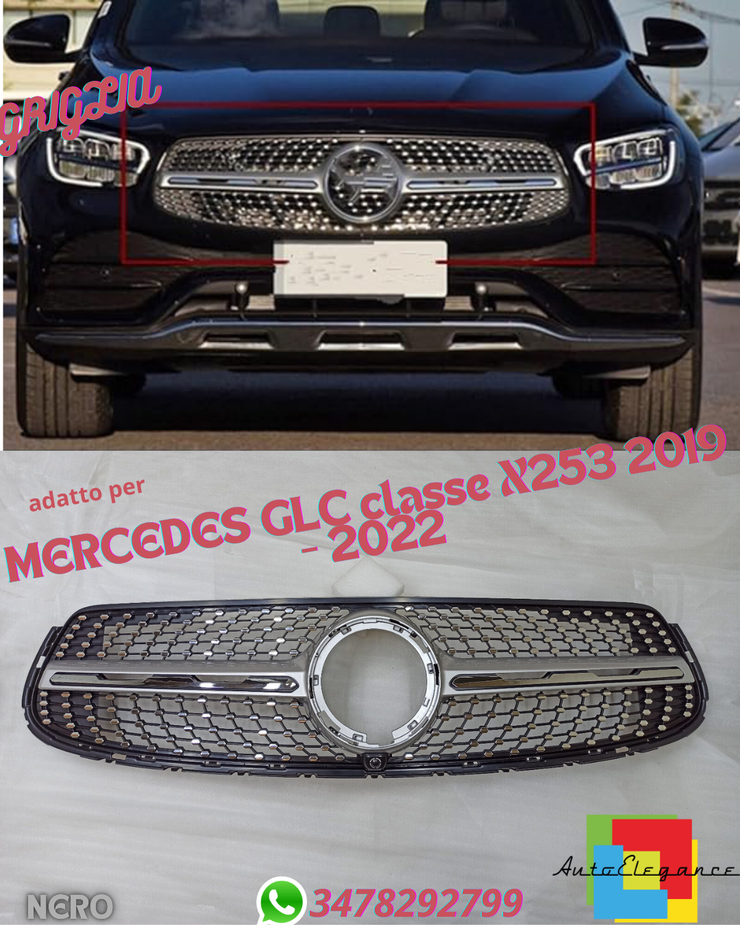 ⭐PANAMERICAN GRILLE SUITABLE FOR MERCEDES GLC X253 2019-2022⭐