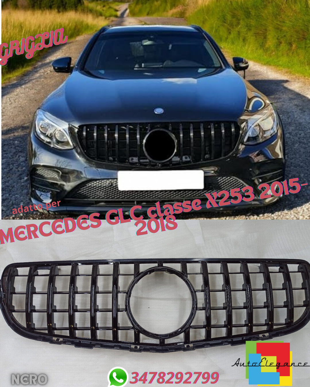 ⭐GRIGLIA PANAMERICANA ADATTO PER MERCEDES GLC X253 2015 - 2018⭐