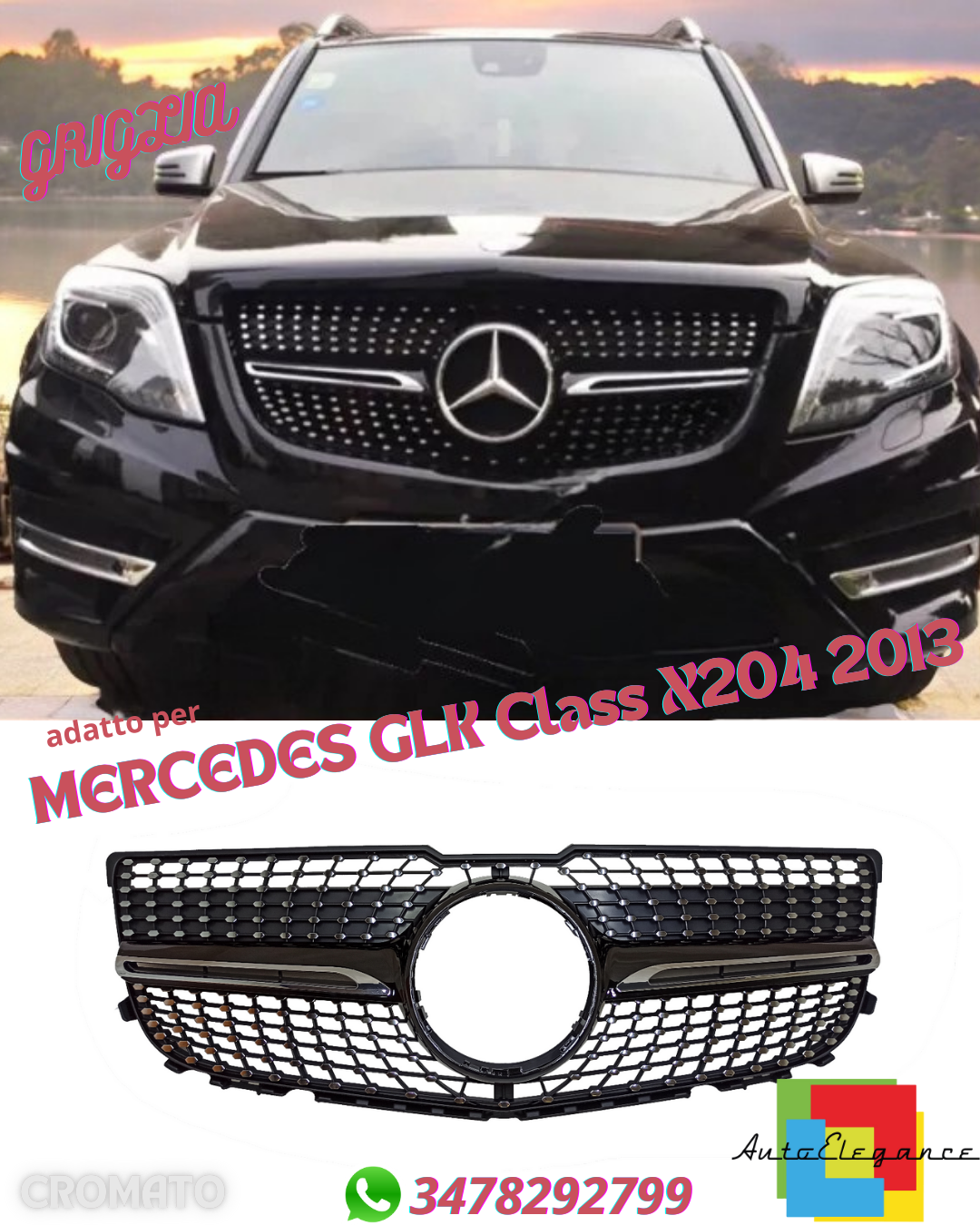 ⭐Panamericana GRILLE SUITABLE FOR MERCEDES GLK X204 2013⭐