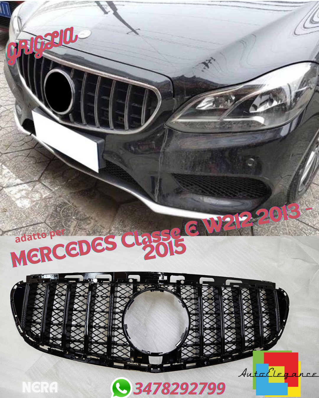 ⭐GRIGLIA Panamericana ADATTO PER MERCEDES Classe E W212 2013 - 2015⭐
