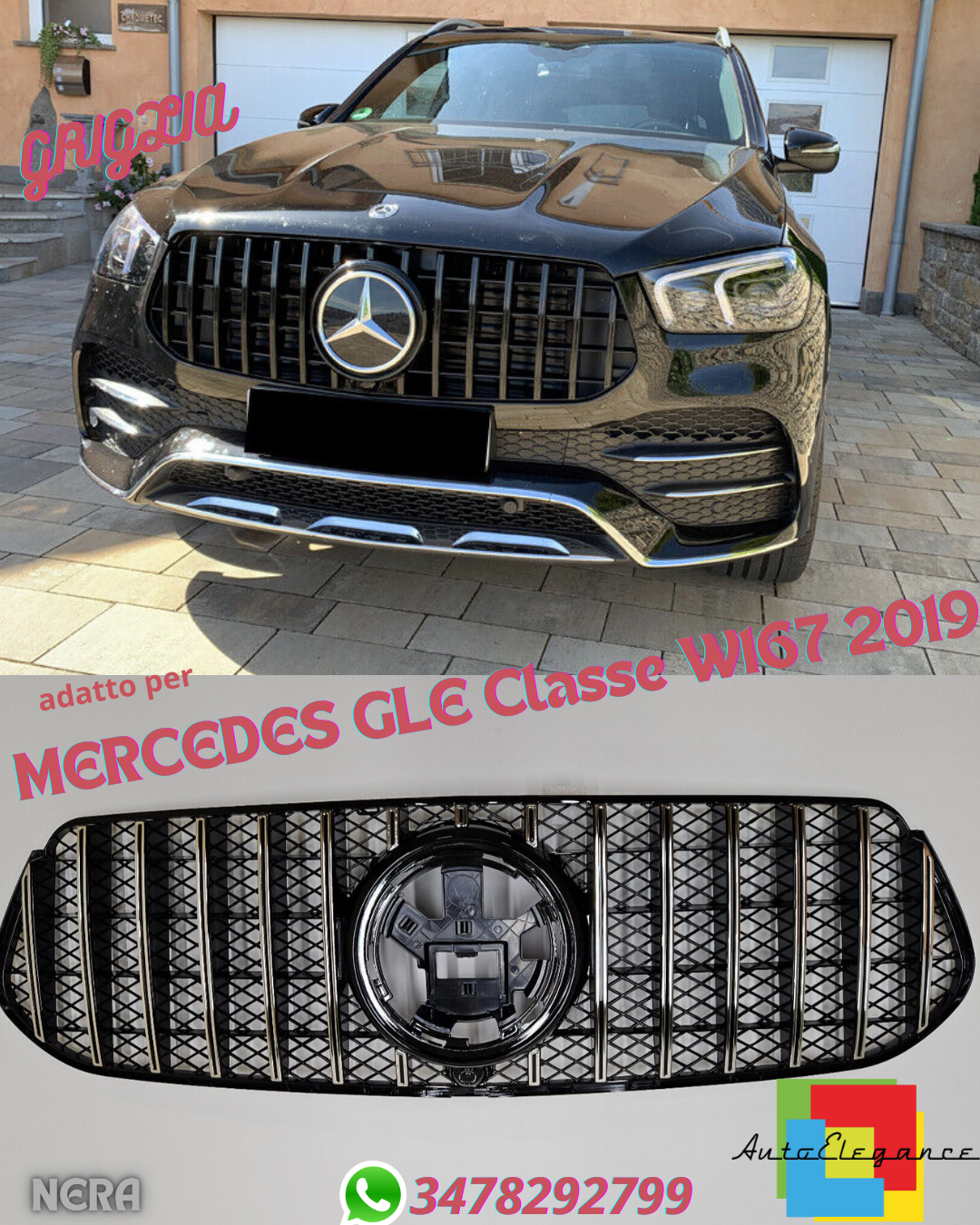 ⭐GRIGLIA Panamericana ADATTO PER MERCEDES GLE Classe W167 2019⭐