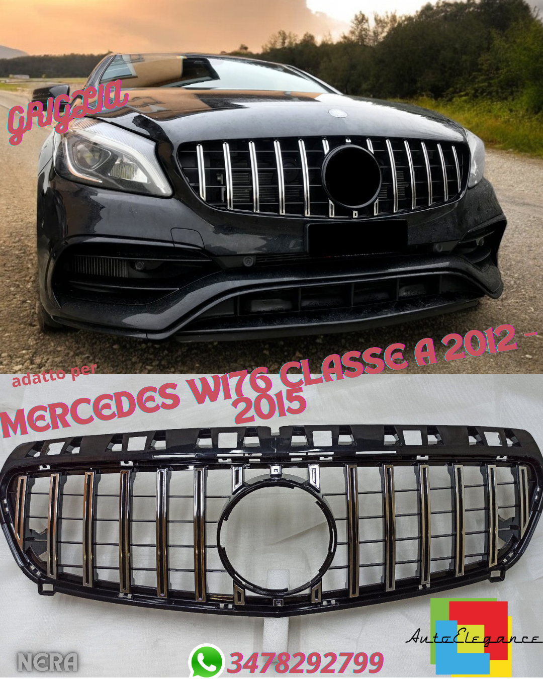 ⭐PANAMERICAN GRILLE SUITABLE FOR MERCEDES A CLASS W176 2012 - 2015⭐