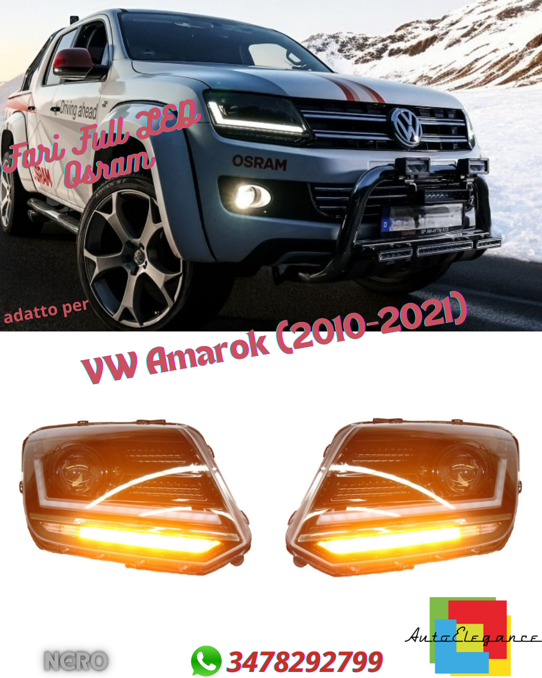 💎Fari Full LED Osram LEDriving adatti per VW Amarok (2010-2021)💎