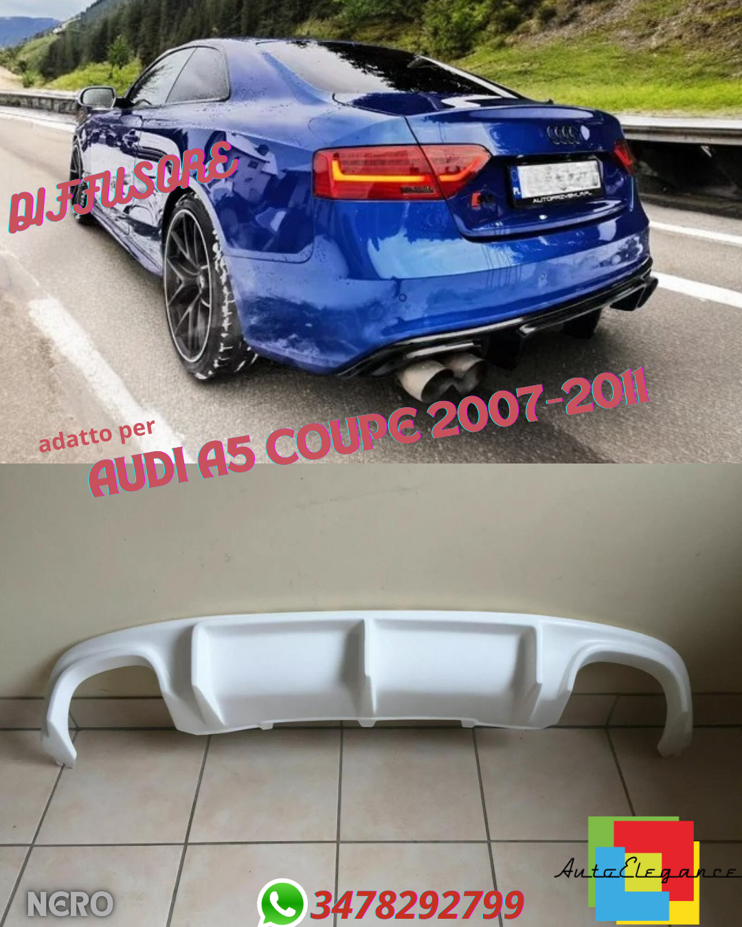 ⭐DIFFUSER SUITABLE FOR AUDI A5 COUPE 2007-2011⭐