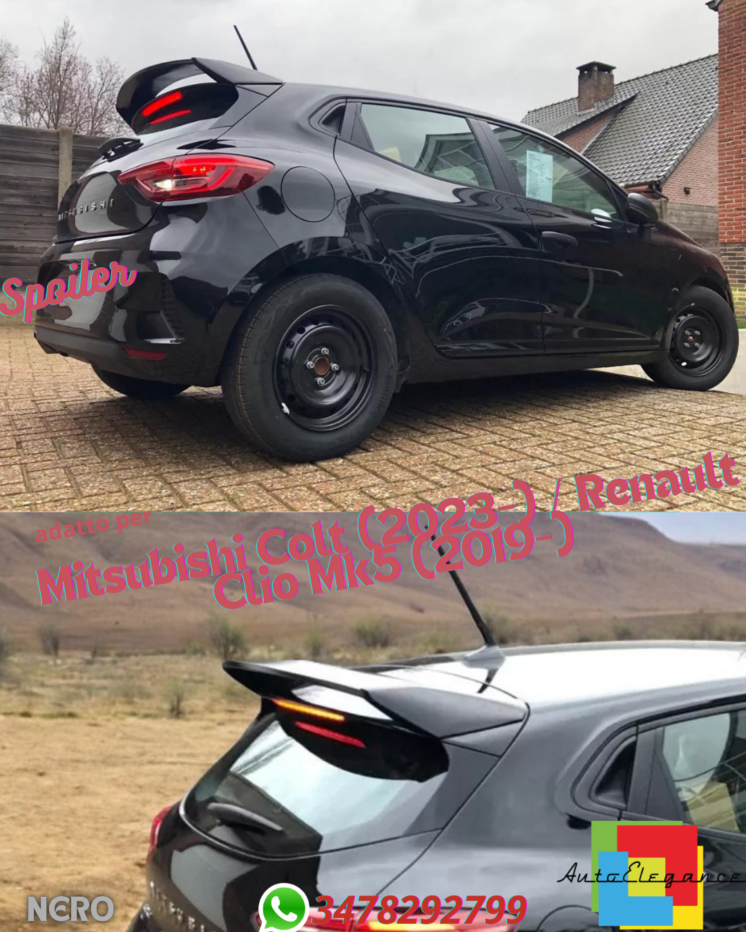 ⭐Roof Spoiler SUITABLE FOR Mitsubishi Colt 2023- / Renault Clio Mk5 2019-⭐