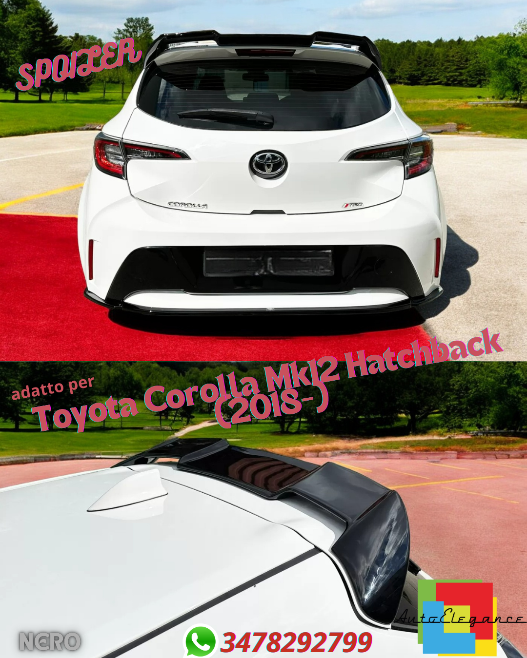 ⭐SPOILER SUITABLE FOR Toyota Corolla Mk12 Hatchback (2018-)⭐