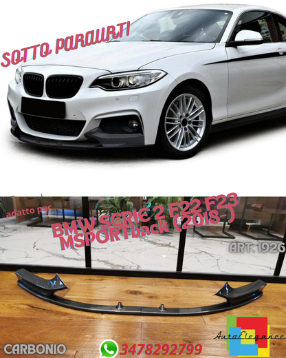 ⭐SOTTO PARAURTI ADATTO PER BMW SERIE 2 F22 F23 MSPORT COLOR CARBONIO 2 PEZZI⭐