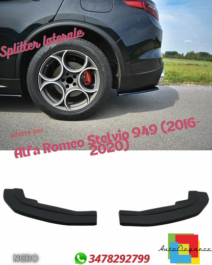 ⭐Splitter laterale adatto per Alfa Romeo Stelvio 949 (2016-2020) nero⭐