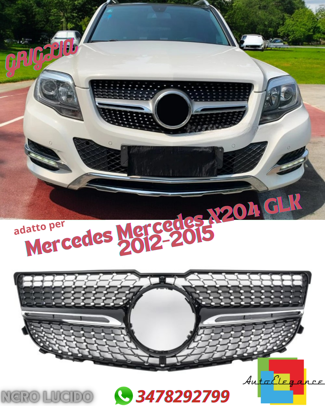 💎Grill suitable for Mercedes X204 GLK GLK FACELIFT DIAMOND LOOK💎