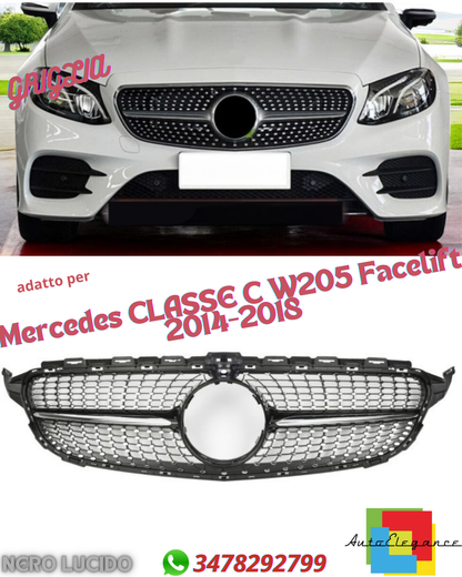 💎Griglia adatta per Mercedes CLASSE C W205 pre-restyling DIAMANT 360°💎