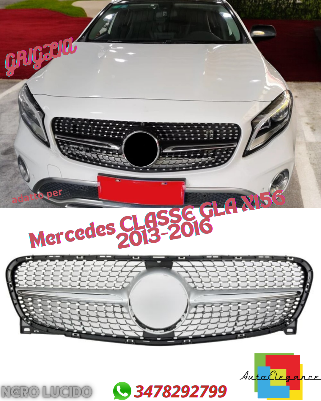 💎Griglia adatta per Mercedes CLASSE GLA X156 DIAMANT💎