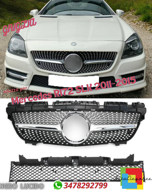 💎Grill suitable for Mercedes R172 SLK 2011-2015 DIAMANT GLOSS BLACK💎