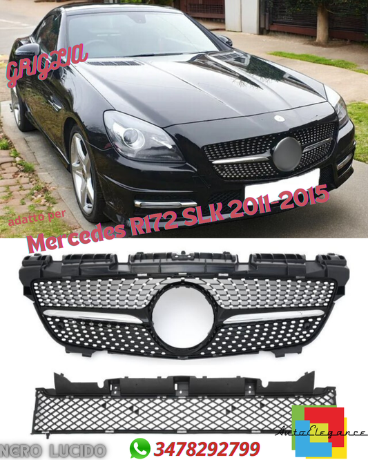 💎Grill suitable for Mercedes R172 SLK 2011-2015 DIAMANT BLACK 💎