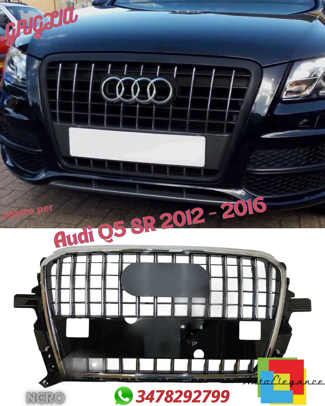 💎GRILLE SUITABLE FOR Audi Q5 8R 2012 - 2016 Facelift💎