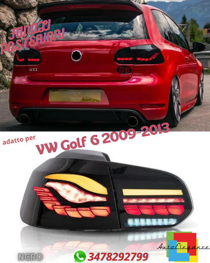 💎FANALI POSTERIORI ADATTI PER VW GOLF VI 2009-2013 NERO💎