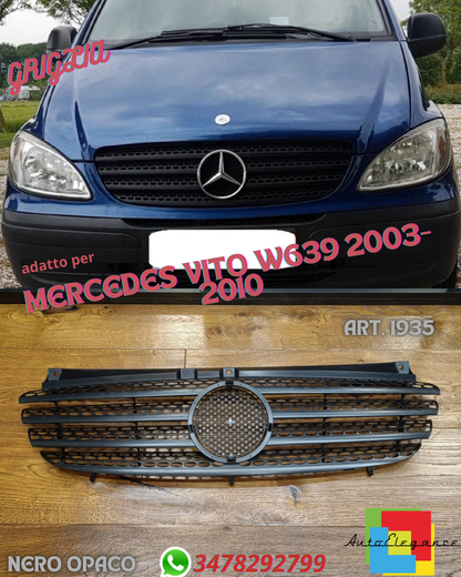 💎GRIGLIA ADATTO PER MERCEDES VITO W639 2003-2010 NERO OPACO💎