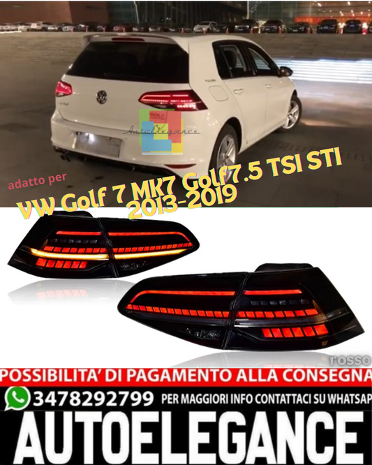 💎HEADLIGHTS SUITABLE FOR VW Golf 7 MK7 Golf7.5 TSI STI 2013-2019 RED💎