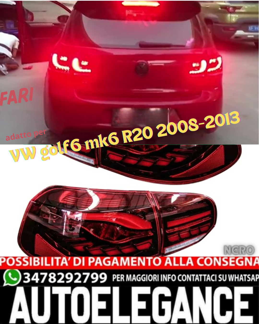 💎HEADLIGHTS SUITABLE FOR VW golf6 mk6 R20 2008-2013 RED💎