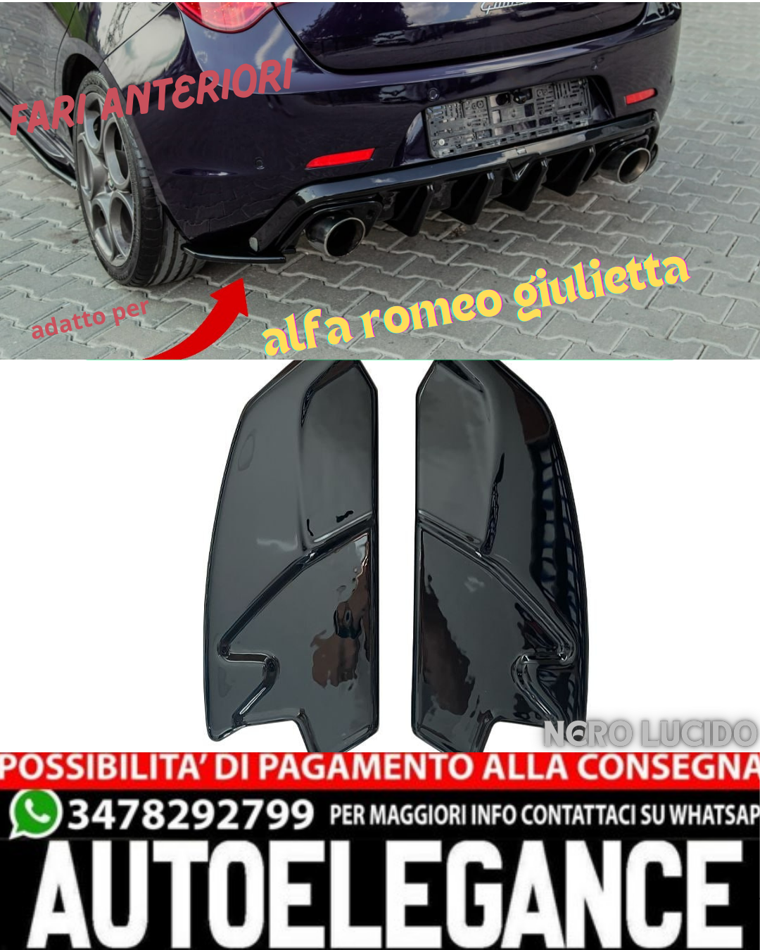 💎FLAP DIFFUSER SUITABLE FOR GIULIETTA GLOSSY BLACK💎