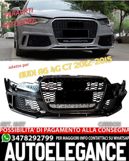 💎FRONT BUMPER SUITABLE FOR AUDI A6 4G C7 2012-2015 RS4 LOOK IN CARBON💎