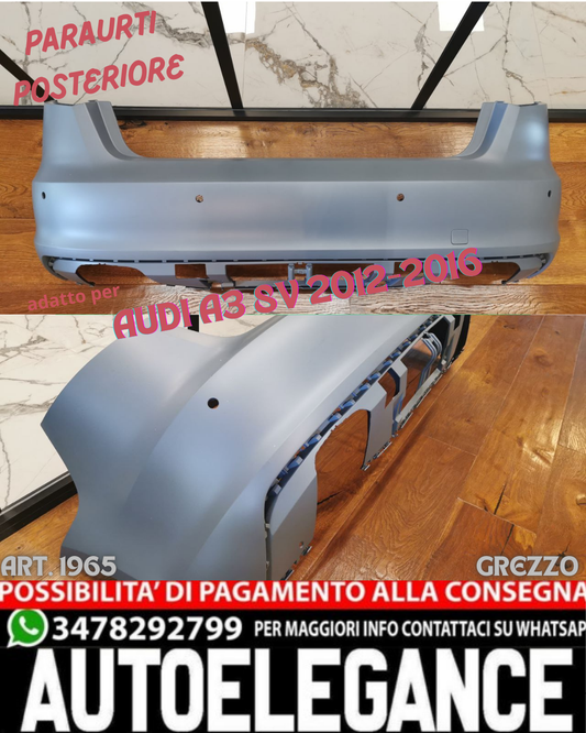💎REAR BUMPER SUITABLE FOR AUDI A3 8V 2012-2016 STANDARD 5 DOORS RAW💎