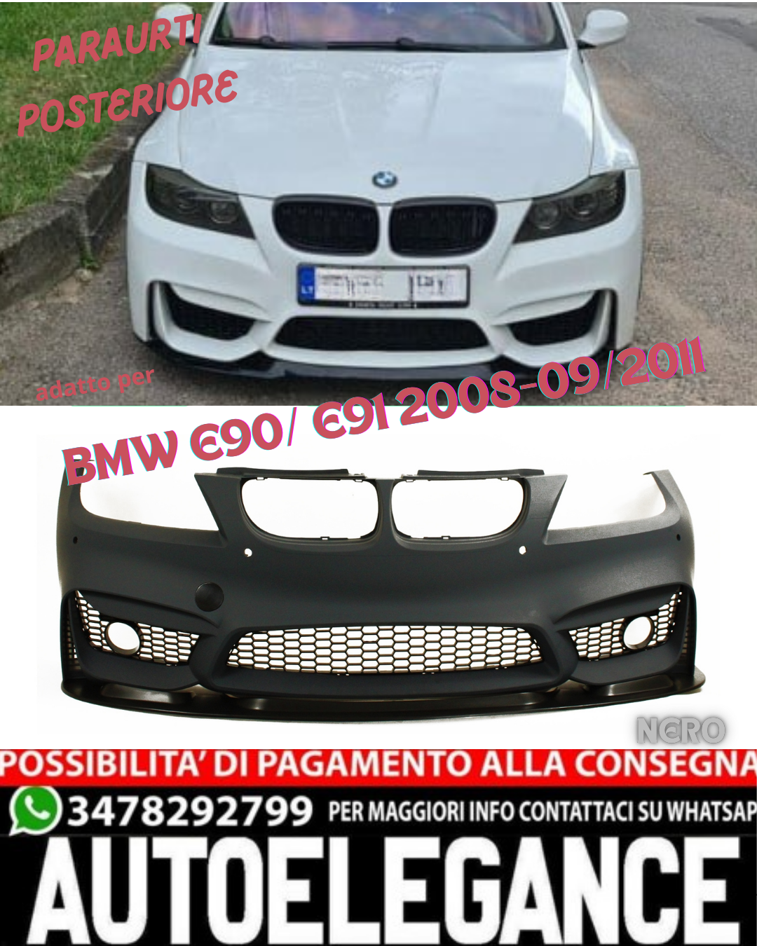 💎PARAURTI POSTERIORE ADATTO PER BMW E90/ E91 2008-09/2011💎