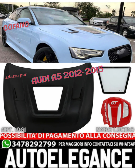 💎HOOD FOR AUDI A5 2012-2015 GT LOOK GLASS AND ENGINE COVER💎