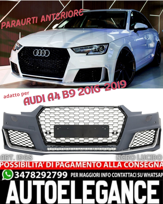 💎FRONT BUMPER SUITABLE FOR AUDI A4 B9 2016-2019 RS4 LOOK TUNING💎