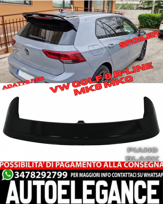 aggiungi sullo spoiler sul tetto adatto per vw golf 8 hatchback mk8 mqb (2020-up) pianoforte nero