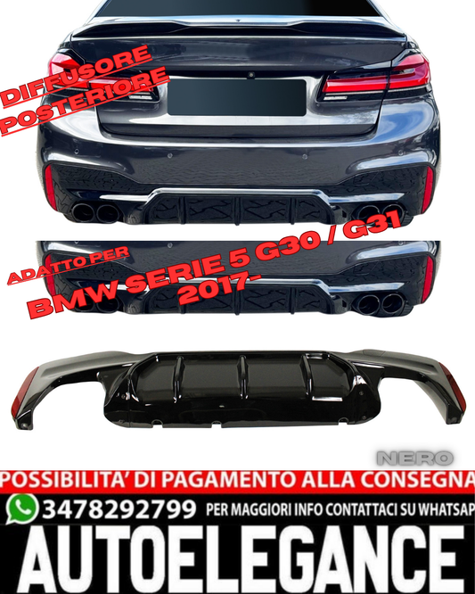💎REAR DIFFUSER suitable for BMW 5 Series G30/G31 2017+ GLOSSY BLACK💎