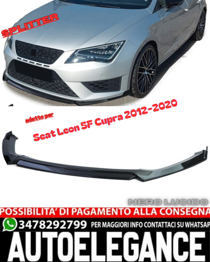 ✨Front Spoiler Lip Performance Gloss Black for Seat Leon 5F Cupra 12-20✨