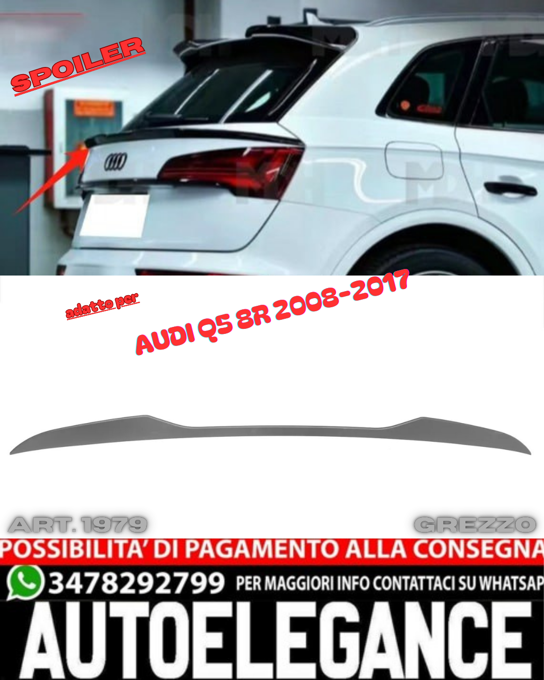 ✨SPOILER SUITABLE FOR AUDI Q5 8R 2008-2017 RAW (TAILGATE)✨