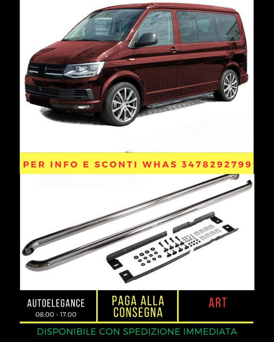 Running Boards Side Tubes Stainless Steel Polished For VW T5 T6 T6.1 Long Wheelbase 