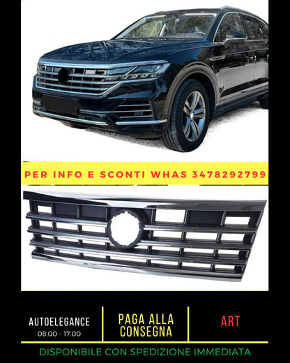 Griglia del radiatore nera con strisce cromate per VW Touareg III dal 2018
