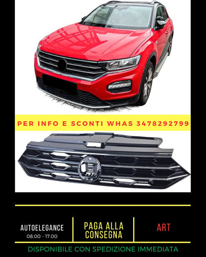 Griglia del radiatore nera con strisce cromate per VW T-Roc dal 2017