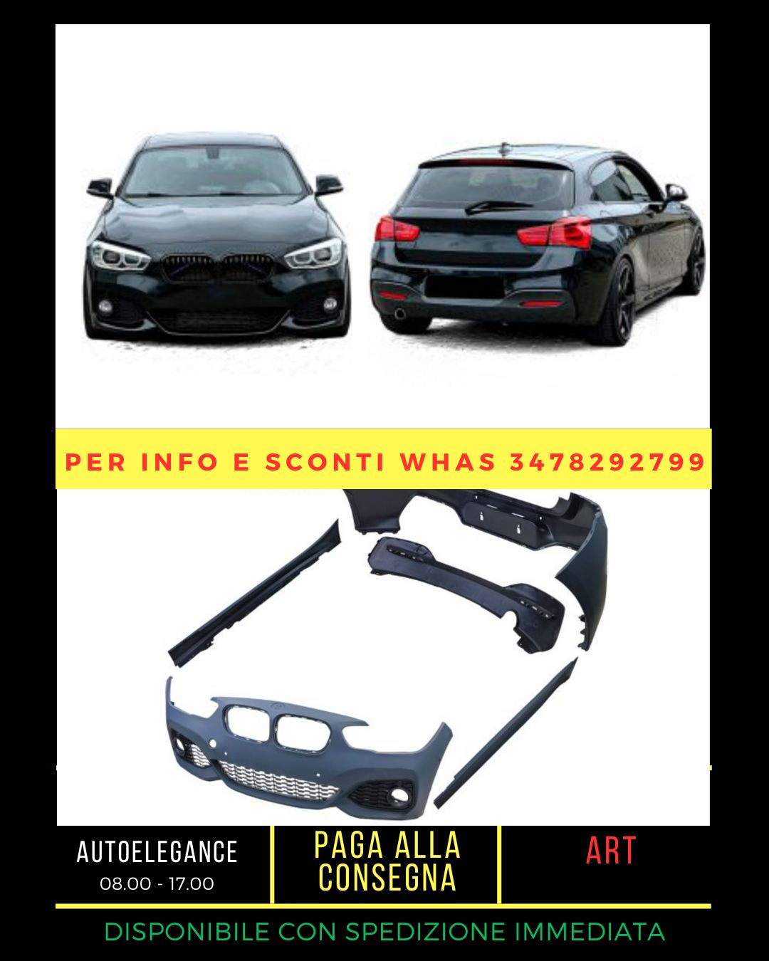Diffusore davanzale paraurti kit carrozzeria sportiva per 1 serie BMW F20 LCI 15-20 1 terminale di scarico