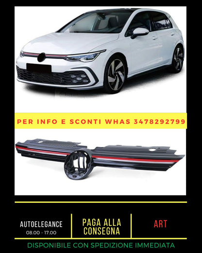 Sport radiator grille with illuminated red bar for VW Golf 8 also GTI from 2019 