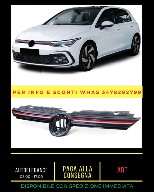 Sport radiator grille with illuminated red bar for VW Golf 8 also GTI from 2019 