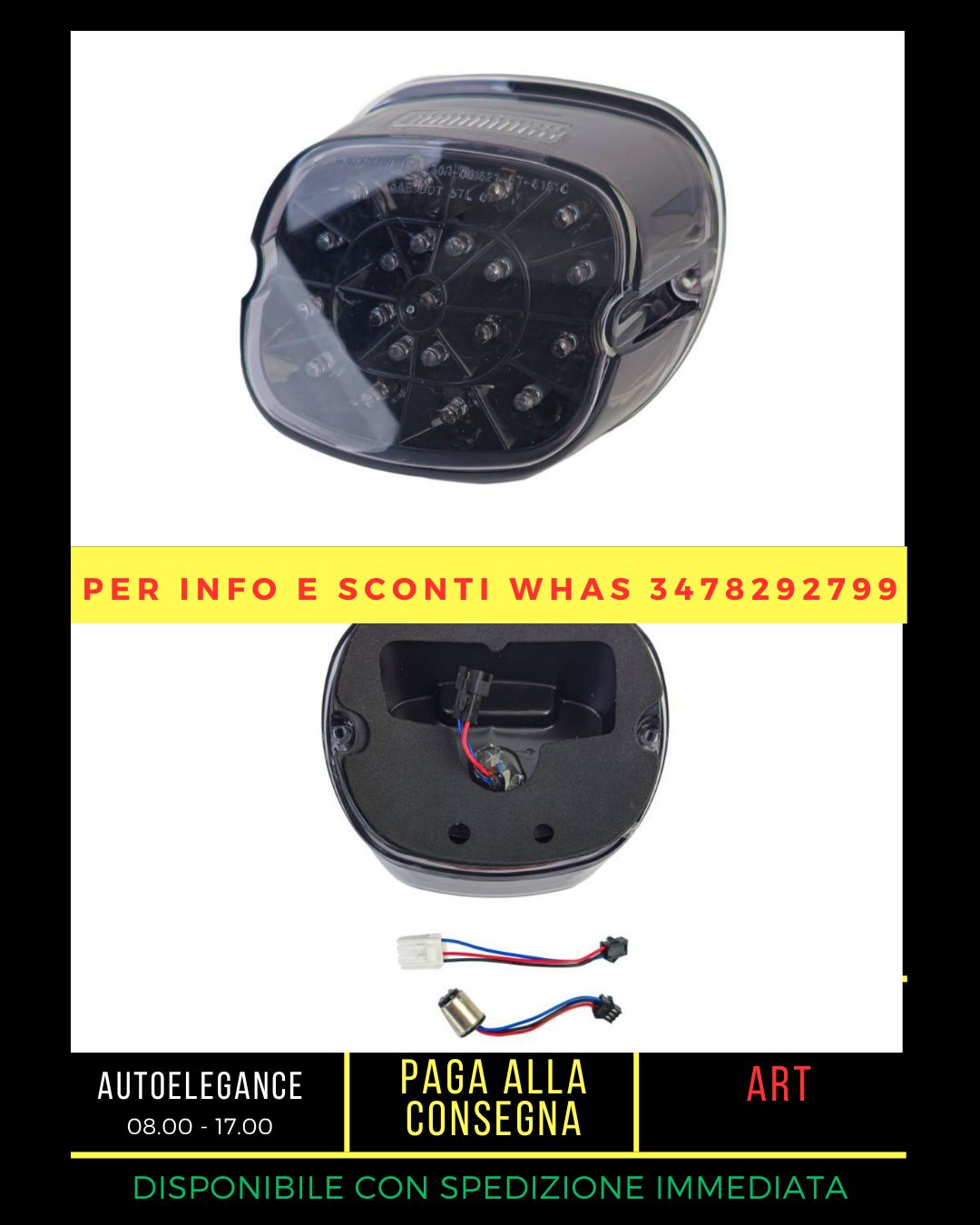 Fanale posteriore a LED per moto, alloggiamento fumé nero per Harley Sportster Glides FLST