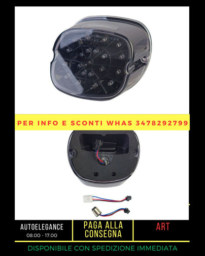 Fanale posteriore a LED per moto, alloggiamento fumé nero per Harley Sportster Glides FLST