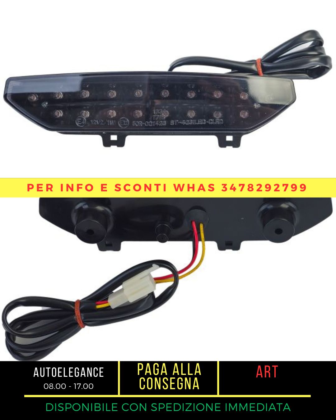 Smoke Clear Glass Motorcycle LED Tail Light For Kawasaki Ninja ZX-6R 07-08 