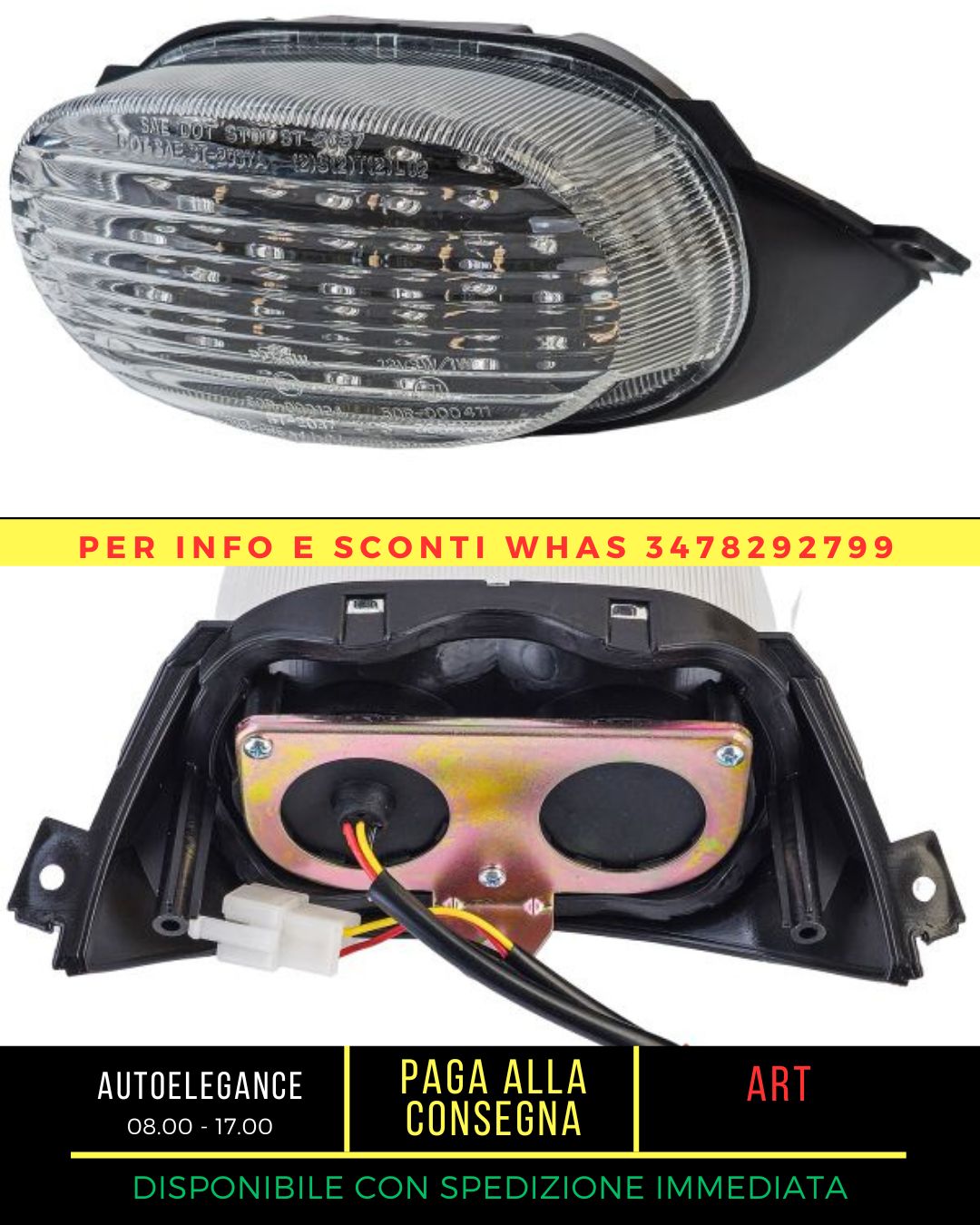 Motorcycle LED Clear Glass Tail Light For Suzuki GSX-R 750 96-99 