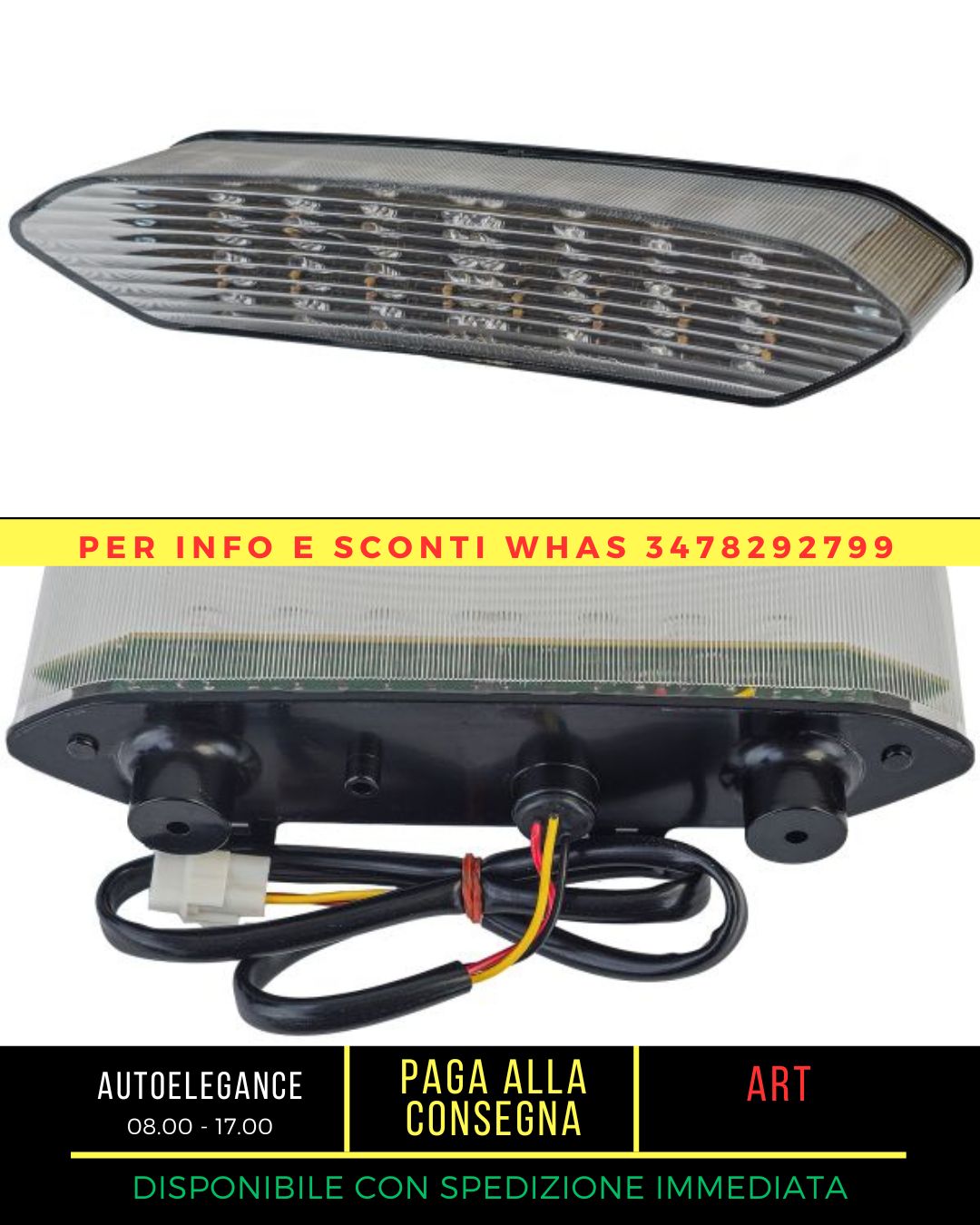Motorcycle LED Tail Light Clear Glass For Yamaha YFZ 450 YFM 700 Raptor 06-08 