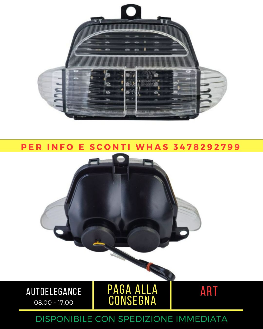 Motorcycle LED Tail Light Clear Glass Black For Honda CBR 900 RR Fireblade SC33