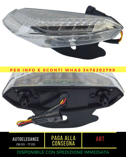 Clear Glass Motorcycle LED Tail Light For Ducati Hypermotard 796 821 1100 07-15