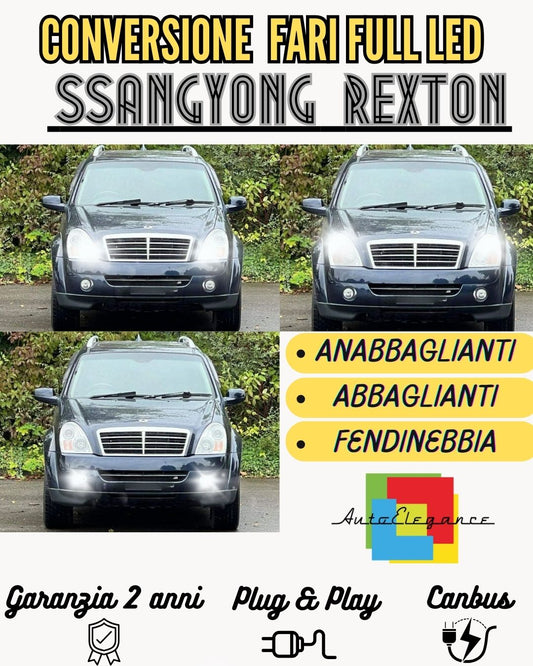 KIT CONVERSIONE FARI FULL LED SSANGYONG REXTON CANBUS MONOLED MONO LED